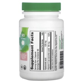 Thành phần vi chất của Organika Hyaluronic Acid + Vitamin C 90 Vegetarian Capsules 620365250591