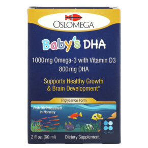 Thực phẩm chức năng Oslomega Baby’s DHA with Vitamin D3 2 fl oz (60 ml) 898220013920