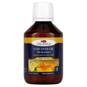 Thực phẩm chức năng Oslomega Cod Liver Oil 960 mg Omega-3 Natural Lemon Flavor 6.7 fl oz (200 ml) 898220013906