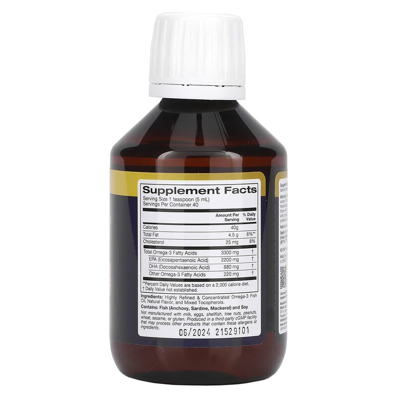 Oslomega Extra Strength Omega 3 Fish Oil Natural Lemon Flavor 3.300 mg 6.7 fl oz (200 ml) 2 Thành phần vi chất của Oslomega Extra Strength Omega 3 Fish Oil Natural Lemon Flavor 3.300 mg 6.7 fl oz (200 ml) 898220013876