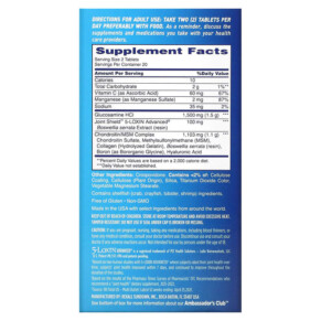 Thành phần vi chất của Osteo Bi-Flex Joint Health Triple Strength 40 Coated Tablets 030768031206