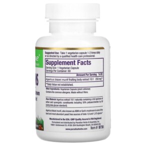 Thành phần vi chất của Paradise Herbs Beta Glucans 60 Vegetarian Capsules 601944777388