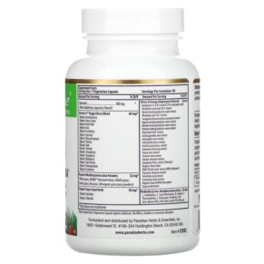 Thành phần vi chất của Paradise Herbs Earth's Blend Quercetin Superfood Immune Formula 90 Vegetarian Capsules 601944778927