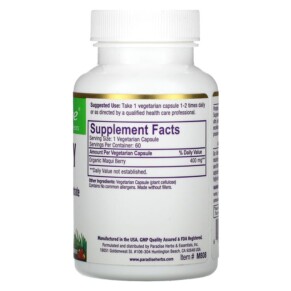 Thành phần vi chất của Paradise Herbs Maqui Berry 60 Vegetarian Capsules 601944778088
