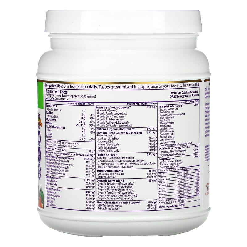 Paradise Herbs Protein & Greens Original Unflavored 16 oz (454 g) 2 Thành phần vi chất của Paradise Herbs Protein & Greens Original Unflavored 16 oz (454 g) 601944777906