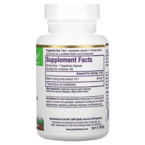 Thành phần vi chất của Paradise Herbs Reishi 60 Vegetarian Capsules 601944777432