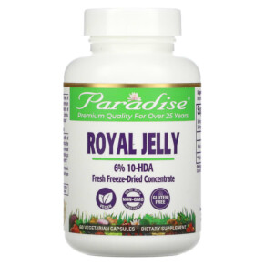 Thực phẩm chức năng Paradise Herbs Royal Jelly 60 Vegetarian Capsules 601944777173