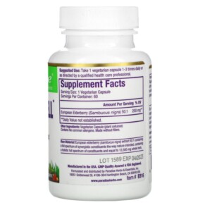 Thành phần vi chất của Paradise Herbs Sambuca-Well 60 Vegetarian Capsules 601944778163