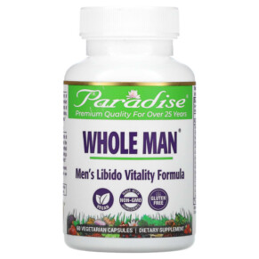 Thực phẩm chức năng Paradise Herbs Whole Man Men's Libido Vitality Formula 60 Vegetarian Capsules 601944777050