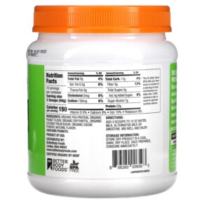 Thành phần vi chất của PBfit Organic PB Fit Plus Peanut Butter & Chocolate 1 lb (454 g) 856260006593