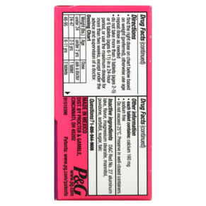 Thành phần vi chất của Pepto Bismol Kids Pepto Chewables Bubble Gum 24 Chewable Tablets 301490039663