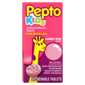 Thực phẩm chức năng Pepto Bismol Kids Pepto Chewables Bubble Gum 24 Chewable Tablets 301490039663