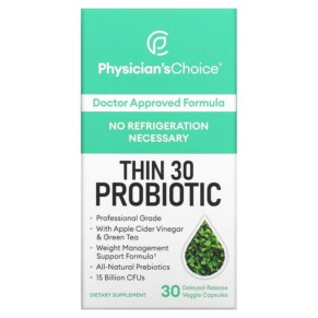 Thực phẩm chức năng Physician's Choice Thin 30 Probiotic 15 Billion 30 Delayed-Release Veggie Capsules 854226008186