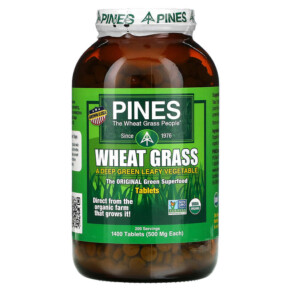 Thực phẩm chức năng Pines International Wheat Grass 500 mg 1.400 Tablets 043952000049