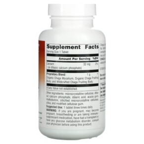 Thành phần vi chất của Planetary Herbals Full Spectrum Chaga 1.000 mg 120 Tablets 021078106678