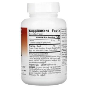 Thành phần vi chất của Planetary Herbals Full Spectrum Chaga 1.000 mg 60 Tablets 021078106661