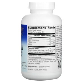 Thành phần vi chất của Planetary Herbals Triphala GI Tract Wellness 1.000 mg 180 Tablets 021078100669