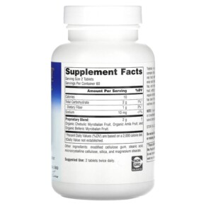 Thành phần vi chất của Planetary Herbals Triphala Gold 1.000 mg 120 Tablets 021078105114