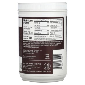Thành phần vi chất của Primal Kitchen Collagen Keto Latte Chai Tea 8.55 oz (242.4 g) 850004639290