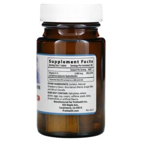 Thành phần vi chất của ProHealth Longevity Hydroxocobalamin Extreme 60 Tablets 850023410825