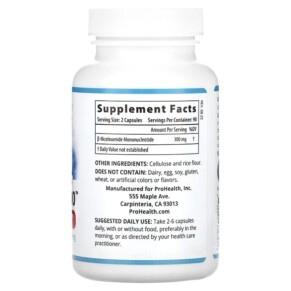 Thành phần vi chất của ProHealth Longevity NMN Pro 300 150 mg 180 Capsules 850030779328