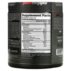 Thành phần vi chất của ProSupps Hyde Xtreme Intense Energy Pre Workout Blue Razz Blitz 7.8 oz (222 g) 818253021723