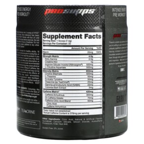 Thành phần vi chất của ProSupps Hyde Xtreme Intense Energy Pre Workout Cotton Candy 7.8 oz (222 g) 818253021754