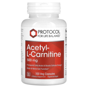 Thực phẩm chức năng Protocol for Life Balance Acetyl-L-Carnitine 500 mg 100 Veg Capsules 707359100763