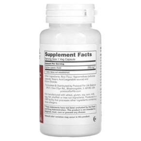 Thành phần vi chất của Protocol for Life Balance Alpha-Lipoic Acid 250 mg 90 Veg Capsules 707359130425