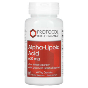 Thực phẩm chức năng Protocol for Life Balance Alpha-Lipoic Acid 600 mg 60 Veg Capsules 707359130463