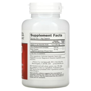 Protocol for Life Balance C-1000 Caps with Bioflavonoids & Rutin 120 Veg Capsules 3 Thành phần vi chất của Protocol for Life Balance C-1000 Caps with Bioflavonoids & Rutin 120 Veg Capsules 707359106901