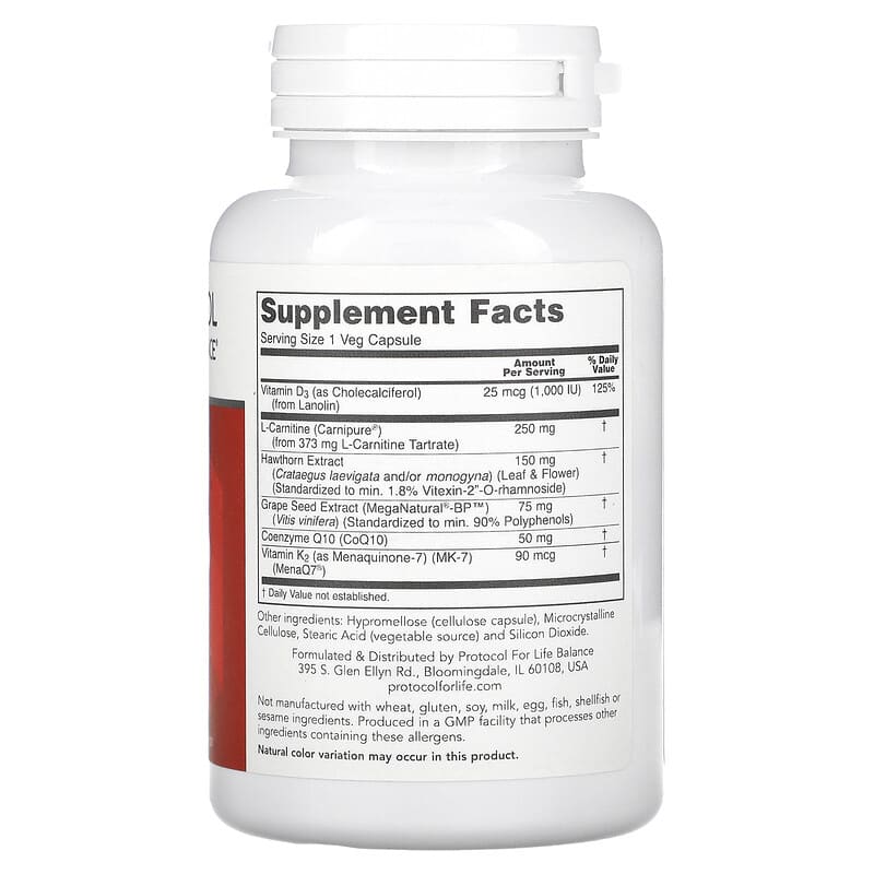 Protocol for Life Balance Clinical Cardio-6 90 Veg Capsules 2 Thành phần vi chất của Protocol for Life Balance Clinical Cardio-6 90 Veg Capsules 707359133839