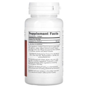Thành phần vi chất của Protocol for Life Balance CoQ10 100 mg 90 Softgels 707359132085