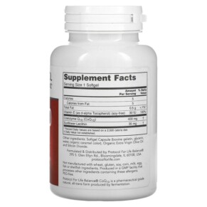 Thành phần vi chất của Protocol for Life Balance CoQ10 400 mg 60 Softgels 707359131989