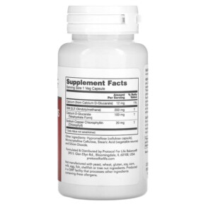 Thành phần vi chất của Protocol for Life Balance DIM 200 Plus CDG 100 90 Veg Capsules 707359130494