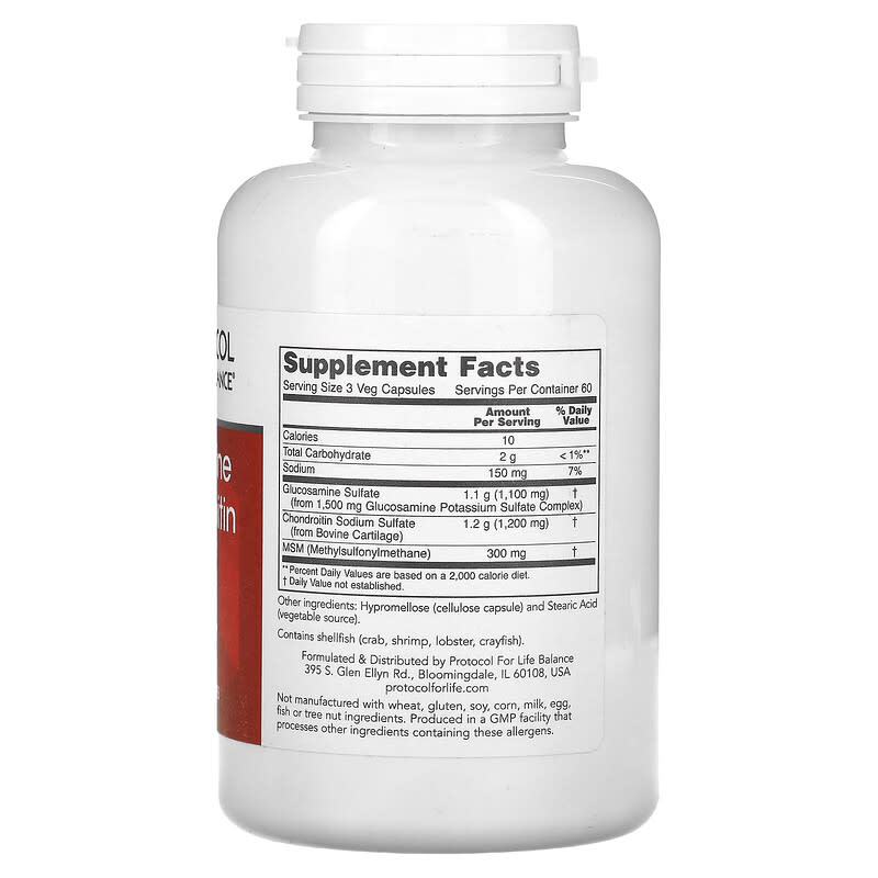Protocol for Life Balance Glucosamine & Chondroitin with MSM 180 Veg Capsules 2 Thành phần vi chất của Protocol for Life Balance Glucosamine & Chondroitin with MSM 180 Veg Capsules 707359131729