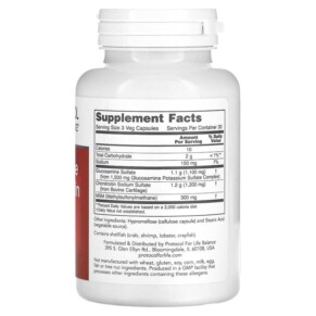 Thành phần vi chất của Protocol for Life Balance Glucosamine & Chondroitin with MSM 90 Veg Capsules 707359131705