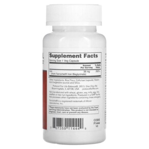 Thành phần vi chất của Protocol for Life Balance Iron High Potency 36 mg 90 Veg Capsules 707359114449