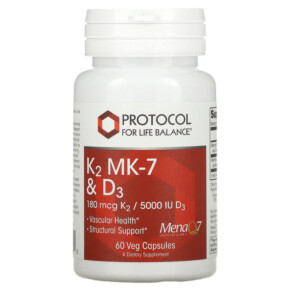 Thực phẩm chức năng Protocol for Life Balance K2 MK-7 & D3 60 Veg Capsules 707359103849