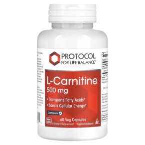 Thực phẩm chức năng Protocol for Life Balance L-Carnitine 500 mg 60 Veg Capsules 707359100725