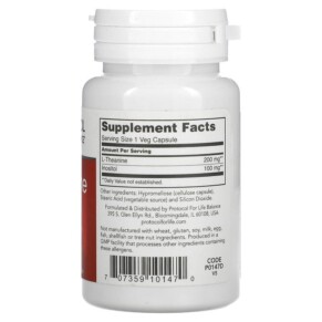 Thành phần vi chất của Protocol for Life Balance L-Theanine 200 mg 60 Veg Capsules 707359101470