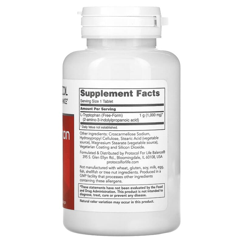 Protocol for Life Balance L-Tryptophan 1.000 mg 60 Tablets 2 Thành phần vi chất của Protocol for Life Balance L-Tryptophan 1.000 mg 60 Tablets 707359101692