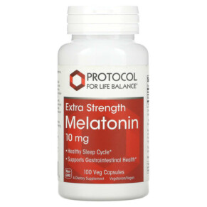 Thực phẩm chức năng Protocol for Life Balance Melatonin Extra Strength 10 mg 100 Veg Capsules 707359135574