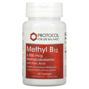 Thực phẩm chức năng Protocol for Life Balance Methyl B12 5.000 mcg 60 Lozenges 707359104969