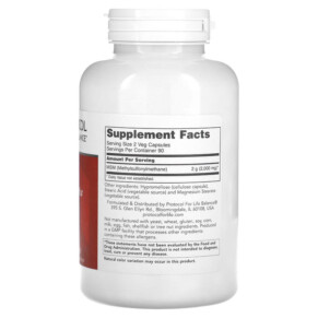 Thành phần vi chất của Protocol for Life Balance MSM 1.000 mg 180 Veg Capsules 707359121201