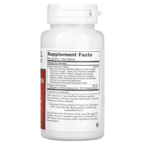 Thành phần vi chất của Protocol for Life Balance Mycel Immune Plus 90 Veg Capsules 707359130555