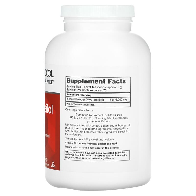 Protocol for Life Balance Myo-Inositol Powder 1 lb (454 g) 2 Thành phần vi chất của Protocol for Life Balance Myo-Inositol Powder 1 lb (454 g) 707359105294