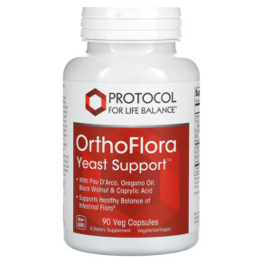 Thực phẩm chức năng Protocol for Life Balance OrthoFlora Yeast Support 90 Veg Capsules 707359133082