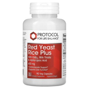 Thực phẩm chức năng Protocol for Life Balance Red Yeast Rice Plus with CoQ10 Milk Thistle & Alpha-Lipoic Acid 600 mg 90 Veg Capsules 707359133211