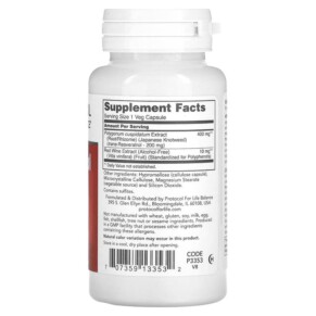Thành phần vi chất của Protocol for Life Balance Resveratrol 200 mg 60 Veg Capsules 707359133532